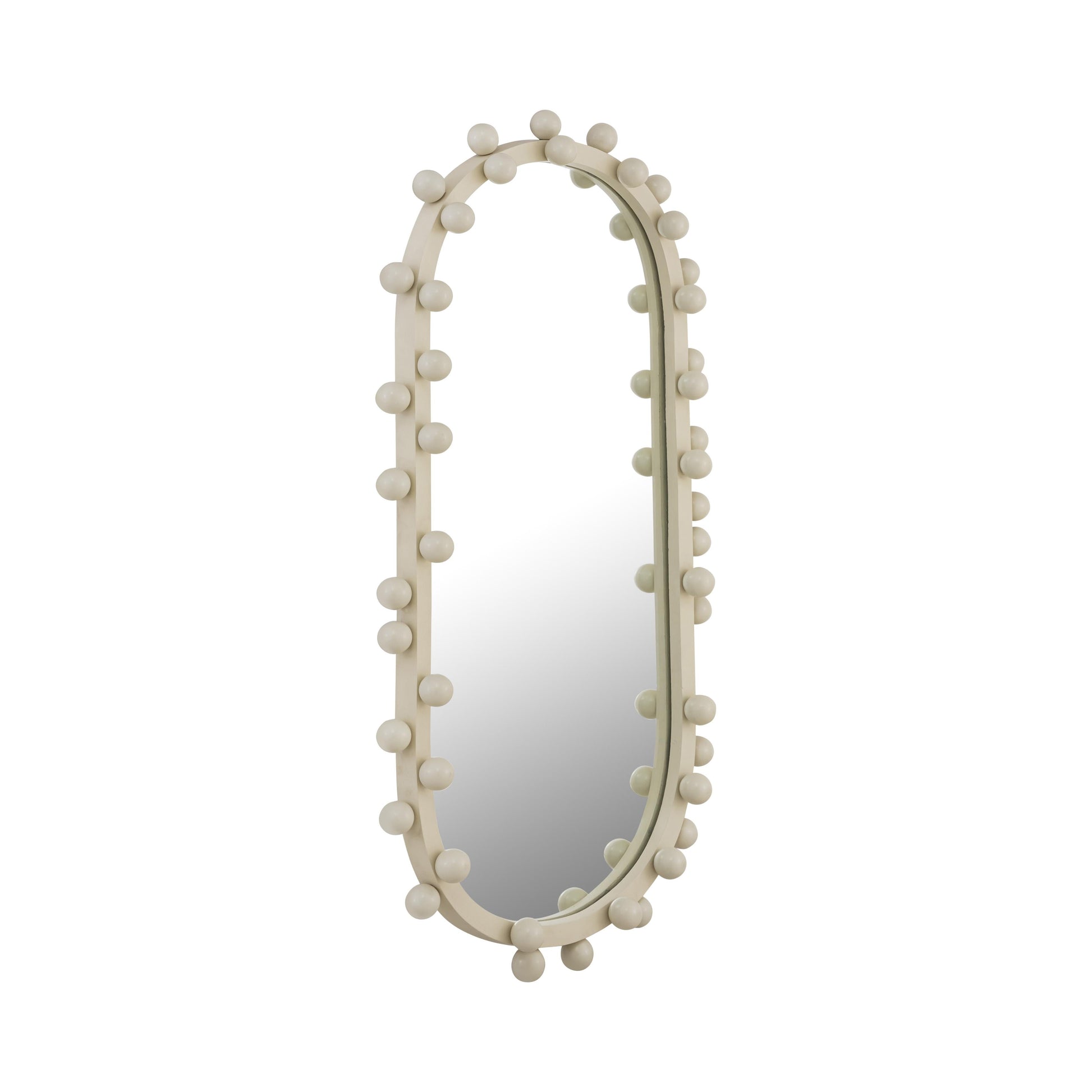Bubbles Ivory Oval Wall Mirror (17"X31.5"-22.6"X42")