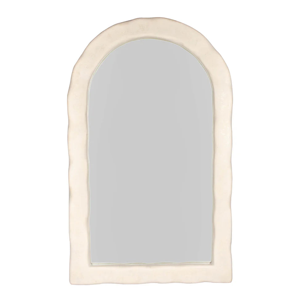 Kaia 48"X79" Cream Textured Floor Mirror
