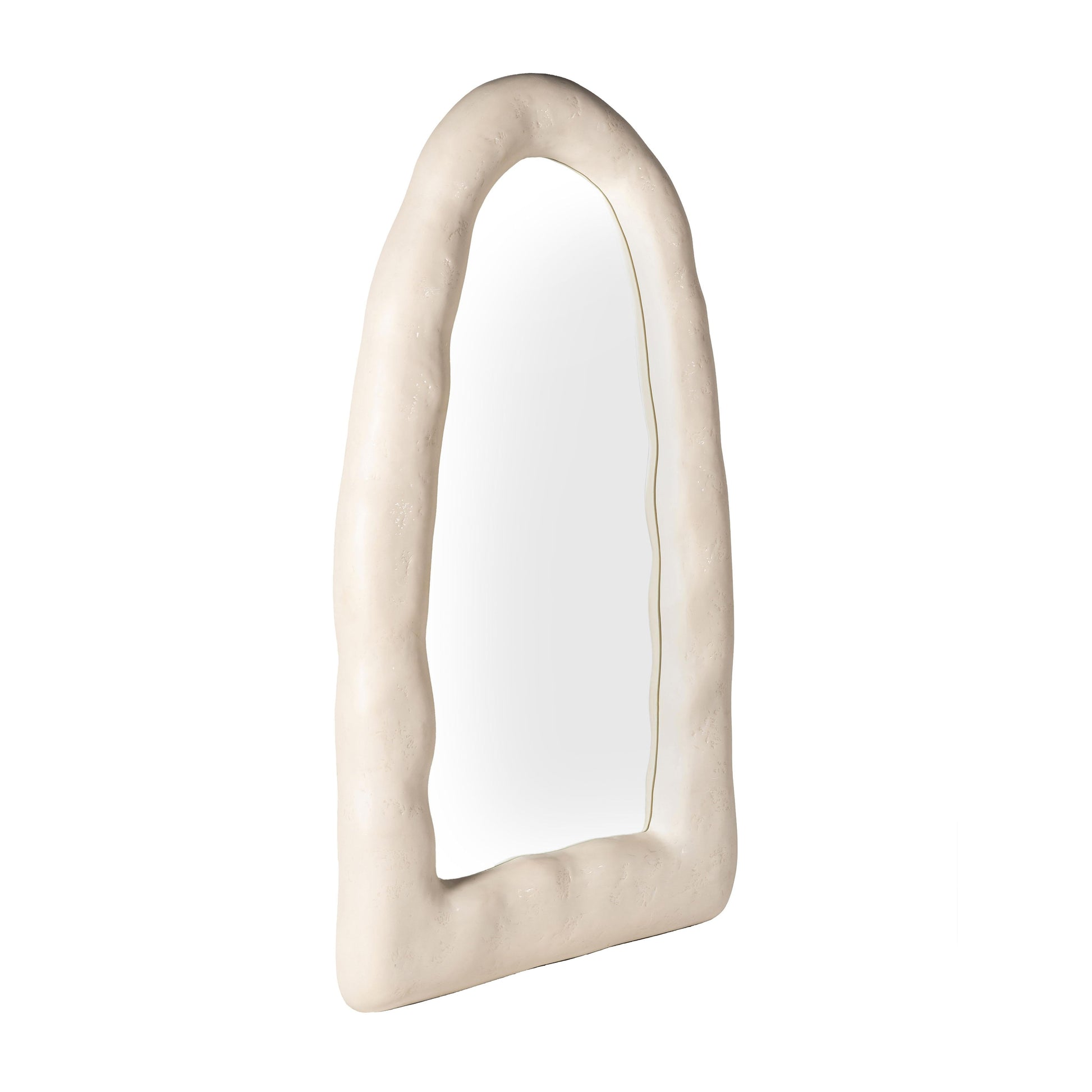 Kaia 32"X64" Cream Textured Small Floor Mirror
