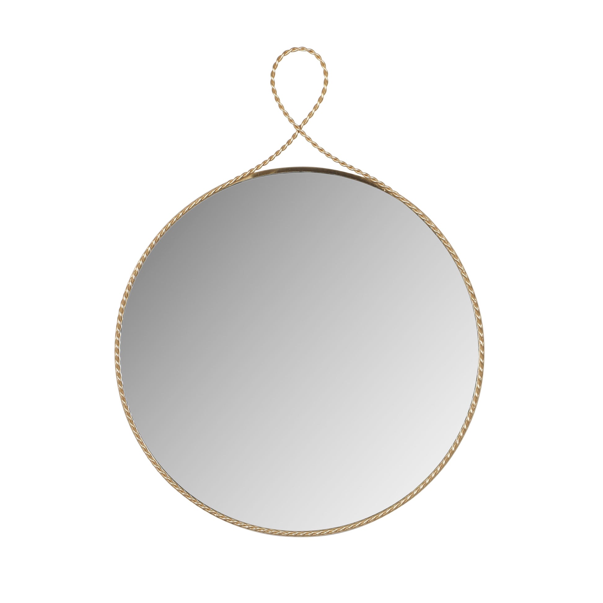 Ravina 24"X31" Braided Brass Round Wall Mirror - Default Variant