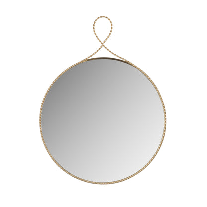 Ravina 24"X31" Braided Brass Round Wall Mirror - Default Variant