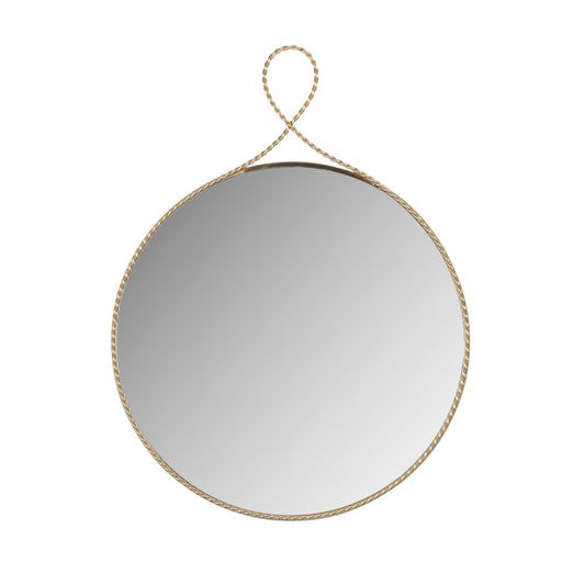 Ravina 24"X31" Braided Brass Round Wall Mirror - Default Variant