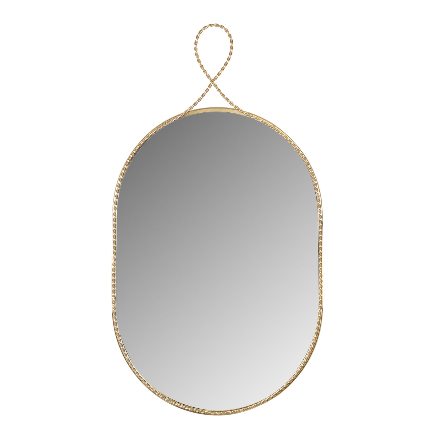 Ravina 20"X38" Braided Brass Oval Wall Mirror - Default Variant