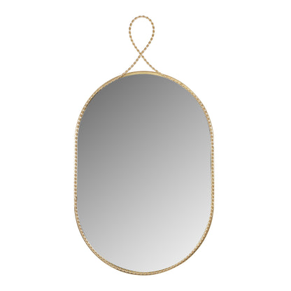 Ravina 20"X38" Braided Brass Oval Wall Mirror - Default Variant
