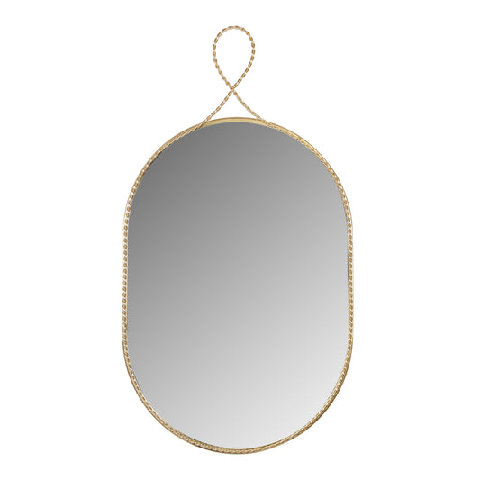 Ravina 20"X38" Braided Brass Oval Wall Mirror - Default Variant