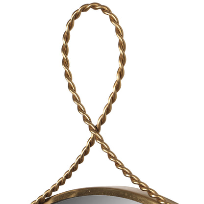Ravina 20"X38" Braided Brass Oval Wall Mirror