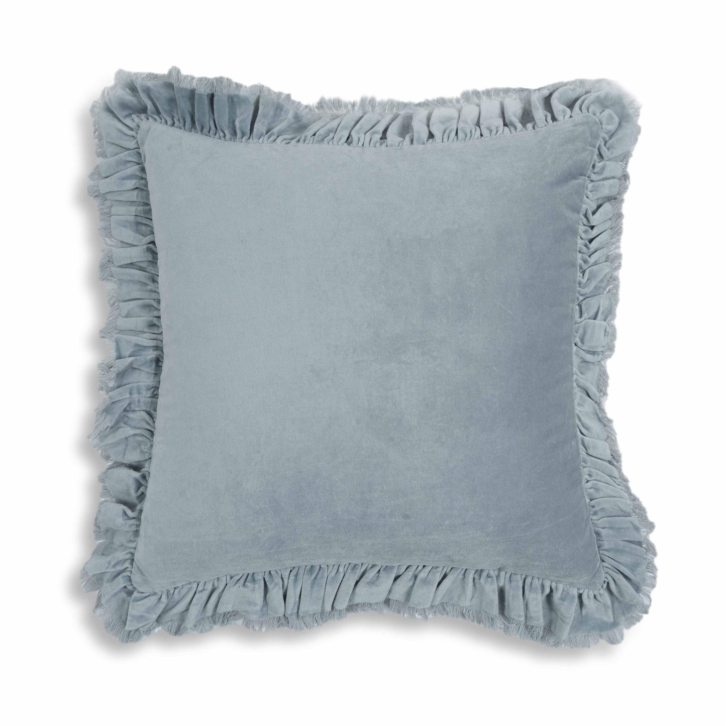 Alessia 20.5" Distressed Velvet Square Throw Pillow - Blue