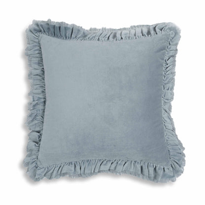 Alessia 20.5" Distressed Velvet Square Throw Pillow - Blue