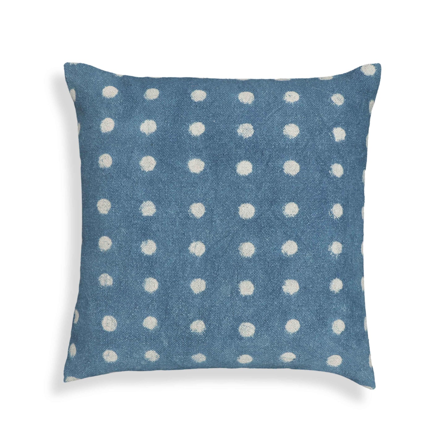 Indigo Dots 20" Cotton Square Throw Pillow Cover - Pillow Cover Only