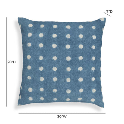Indigo Dots 20" Cotton Square Throw Pillow Cover