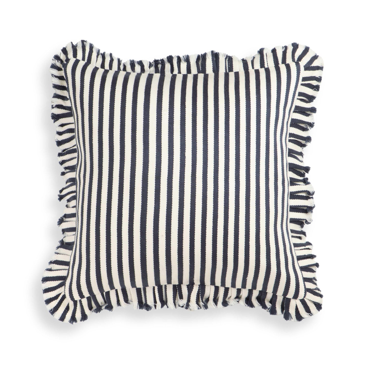 Alessia 20" Striped Ruffle Square Throw Pillow Cover