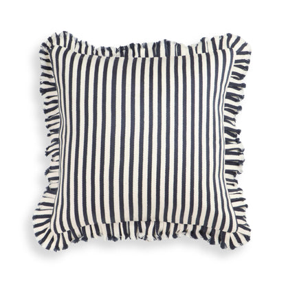 Alessia 20" Striped Ruffle Square Throw Pillow Cover