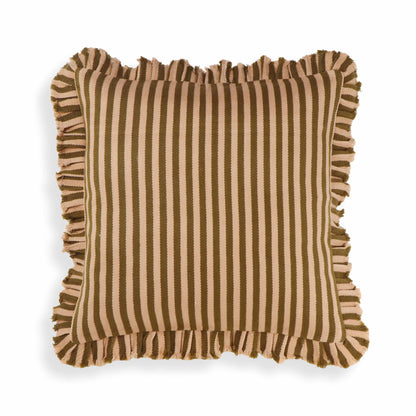 Alessia 20" Striped Ruffle Square Throw Pillow Cover