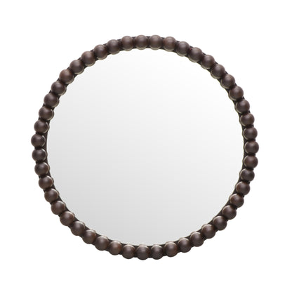 Baria 30" Wooden Round Wall Mirror