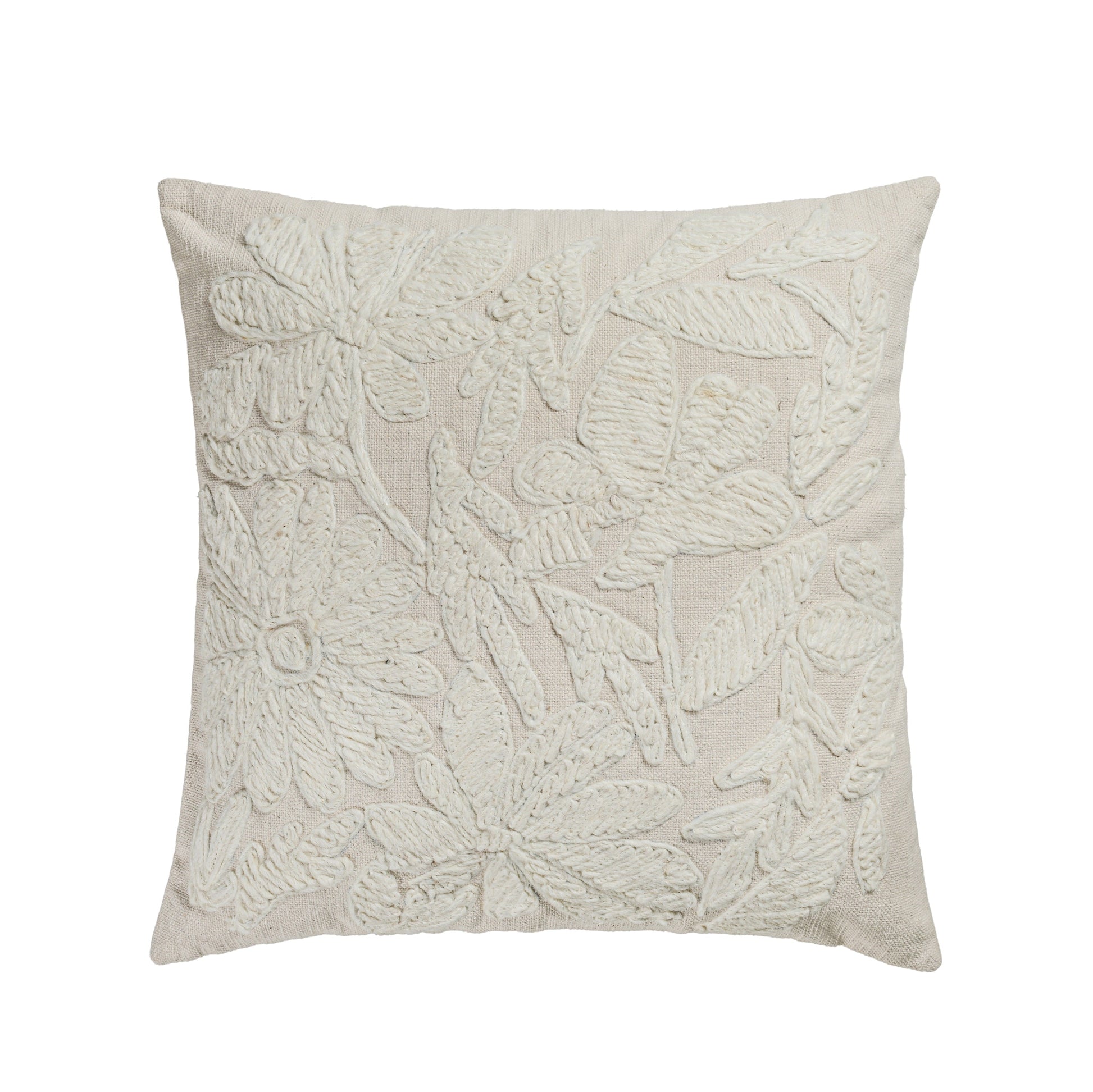 Tabitha 20" Square Embroidered Throw Pillow - Pillow Cover Only