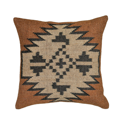 Terra 20" Square Wool and Jute Kilim Throw Pillow - Mesa / With Insert