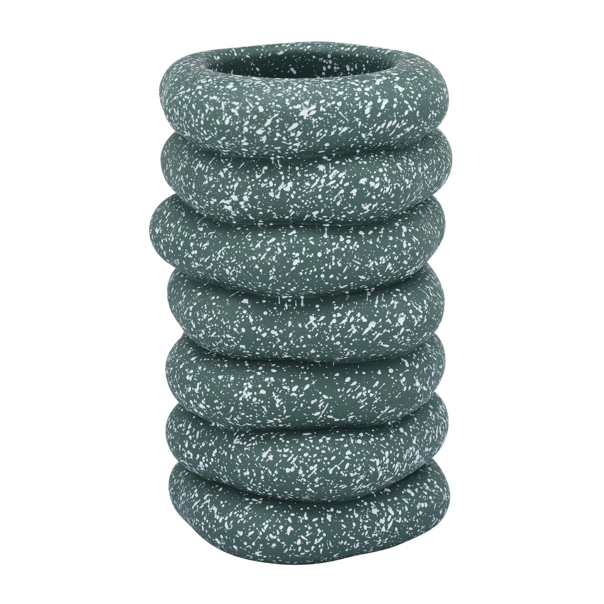 Gabby Speckled Cairn Vase - Green