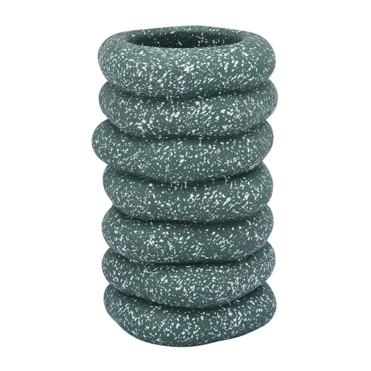 Gabby Speckled Cairn Vase - Green