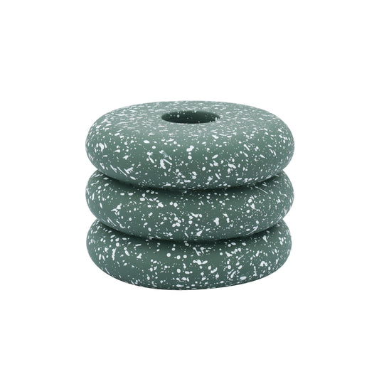 Gabby Speckled Stacked Candleholder - Green