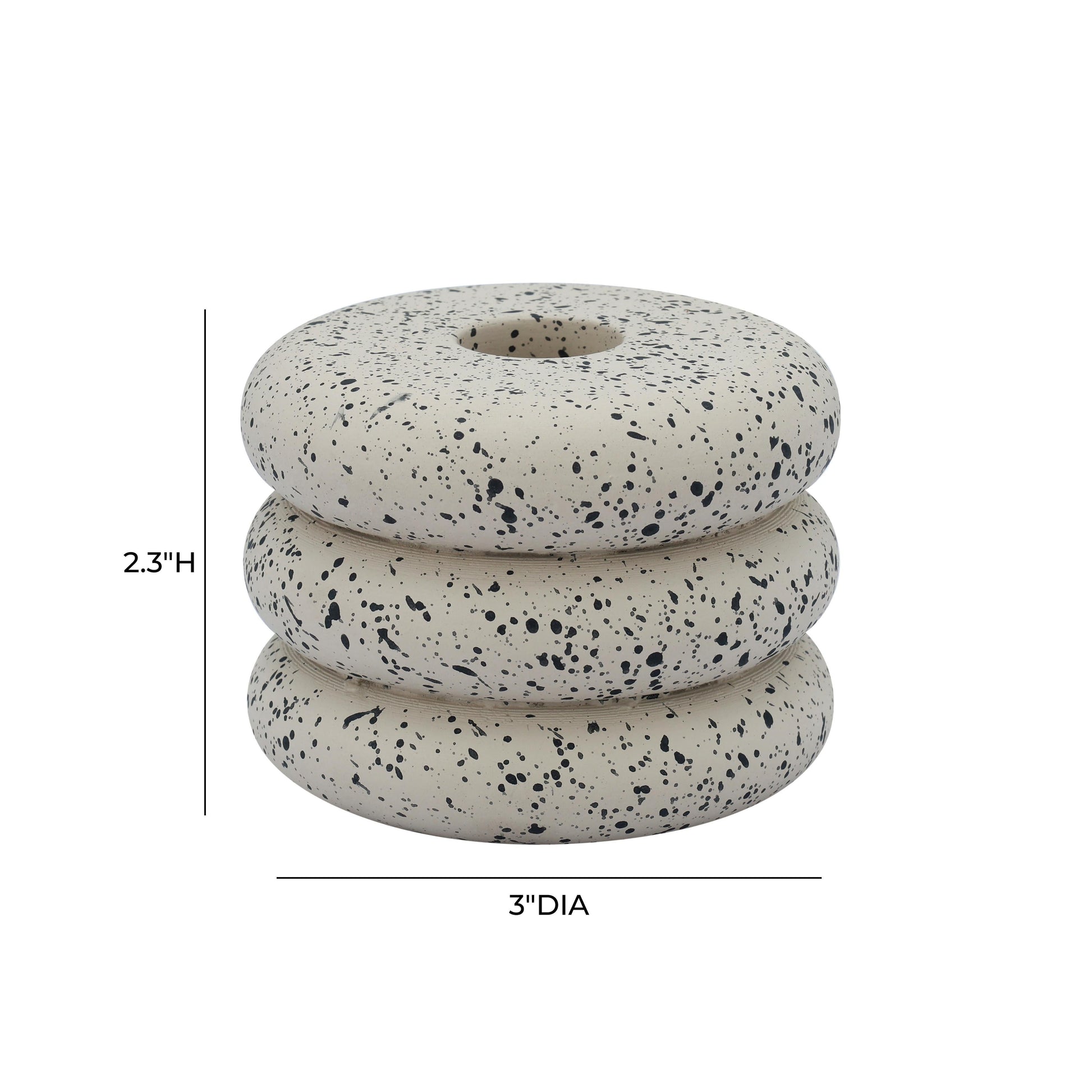 Gabby Speckled Stacked Candleholder