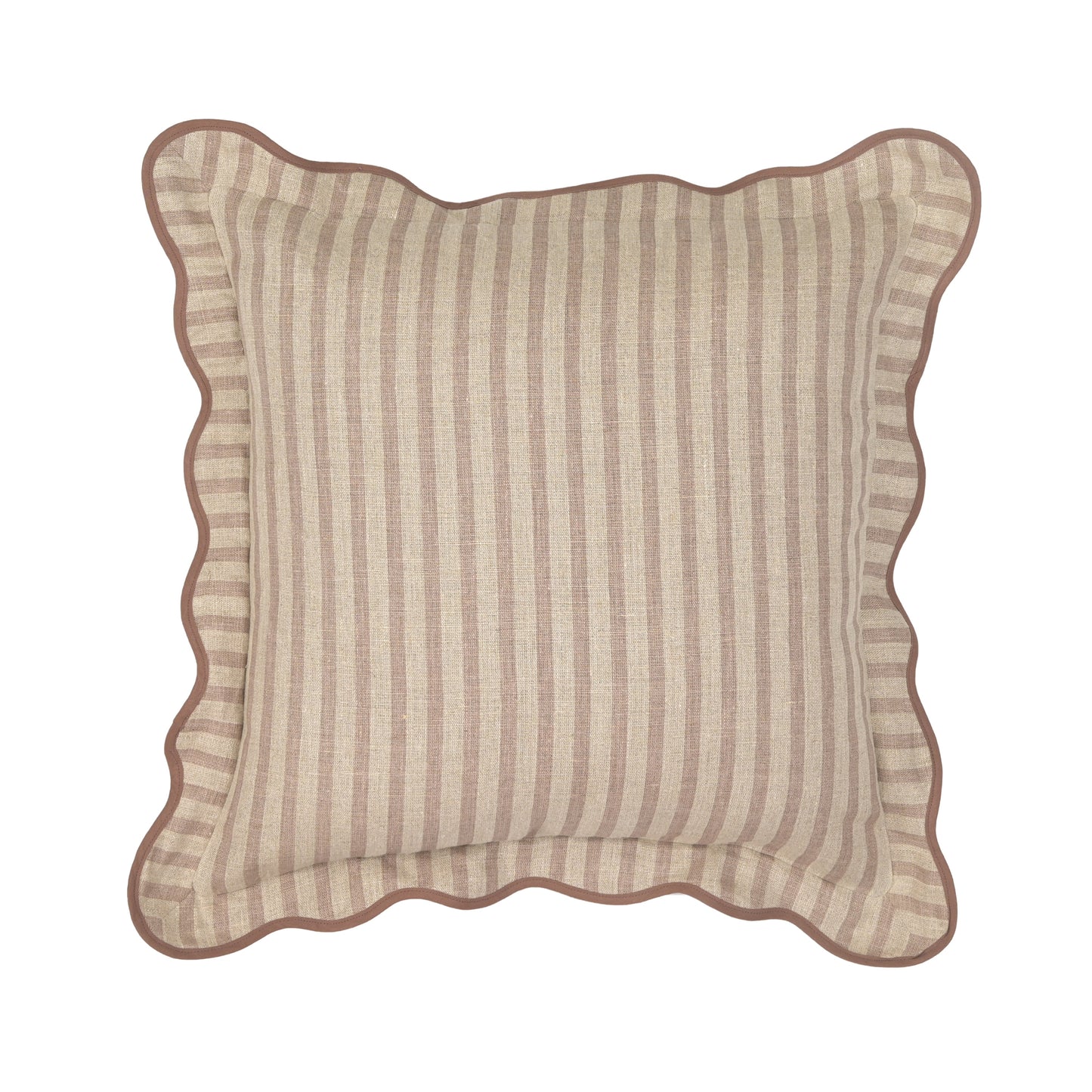 Striped 20" Linen Throw Pillow - Rose Taupe / Pillow Cover Only