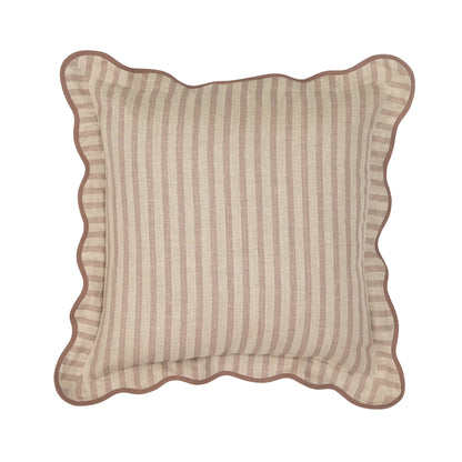 Striped 20" Linen Throw Pillow - Rose Taupe / With Insert
