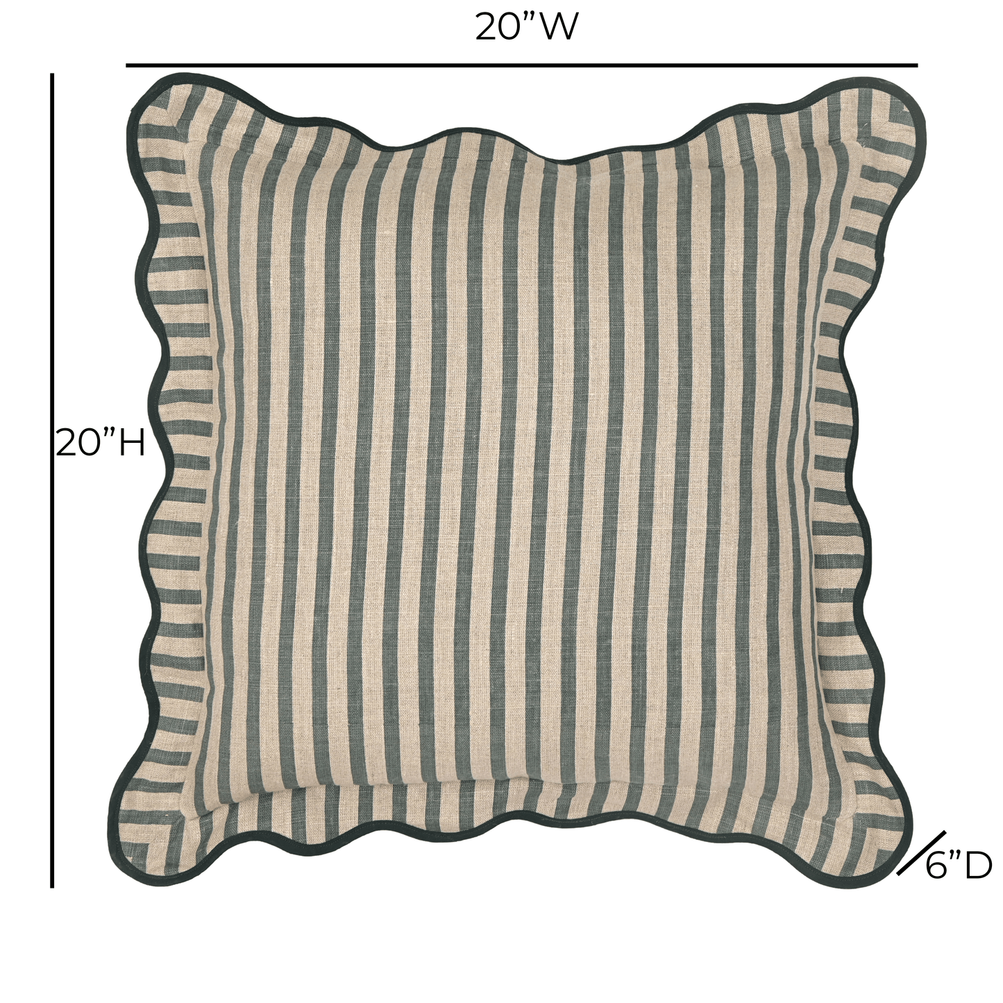 Striped 20" Linen Throw Pillow