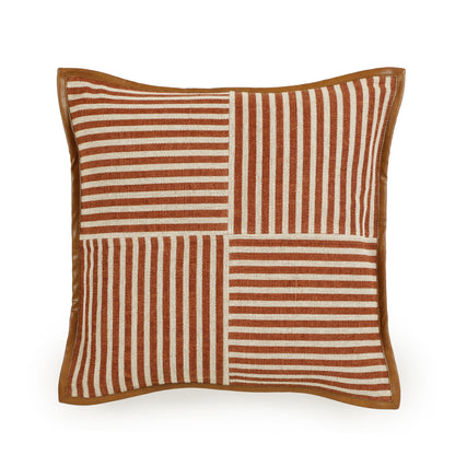 Kora 20" Cotton Jute Contract-Grade Throw Pillow - Terracotta / Pillow Cover Only