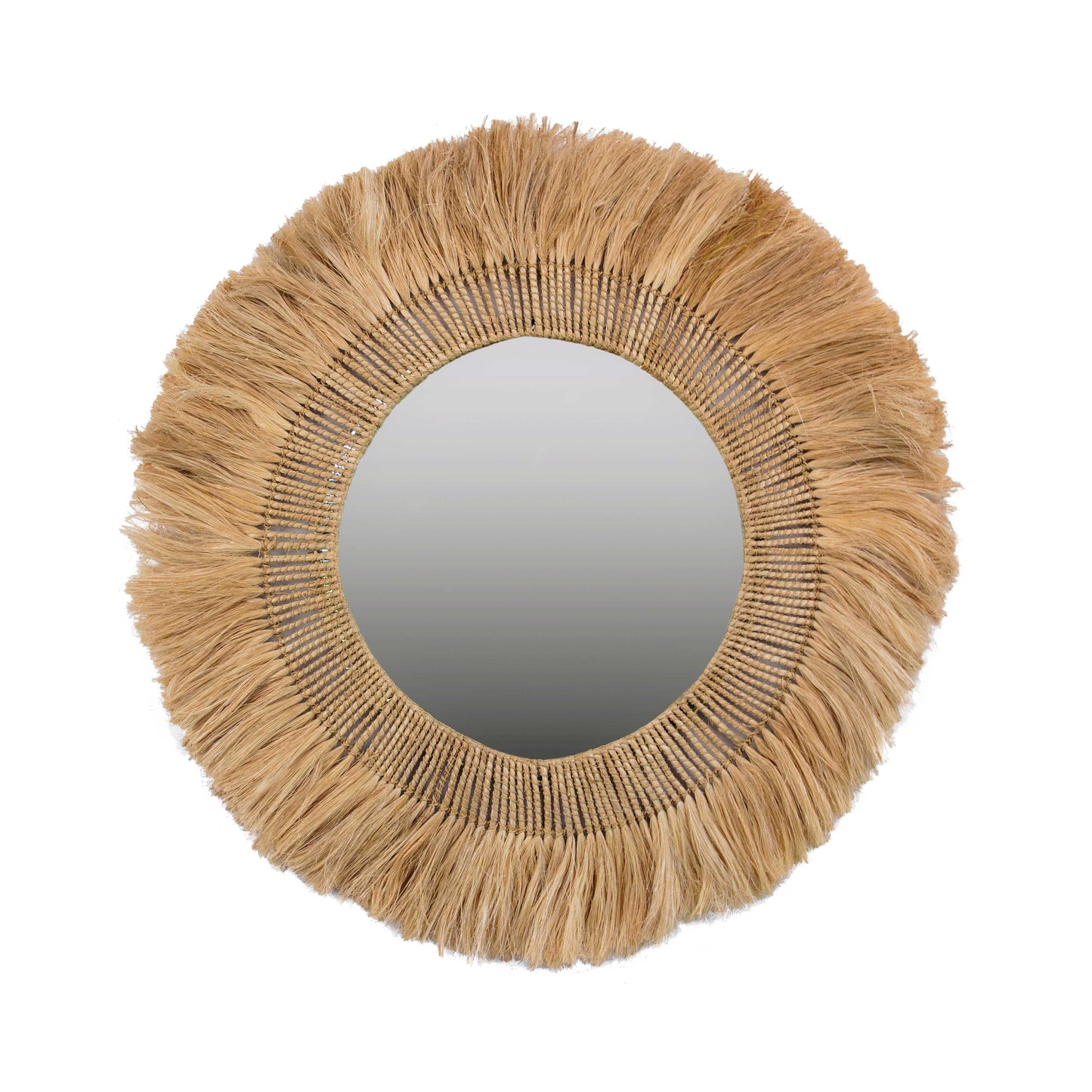 Karissa 35" Natural Abaca Wall Mirror - Default Variant