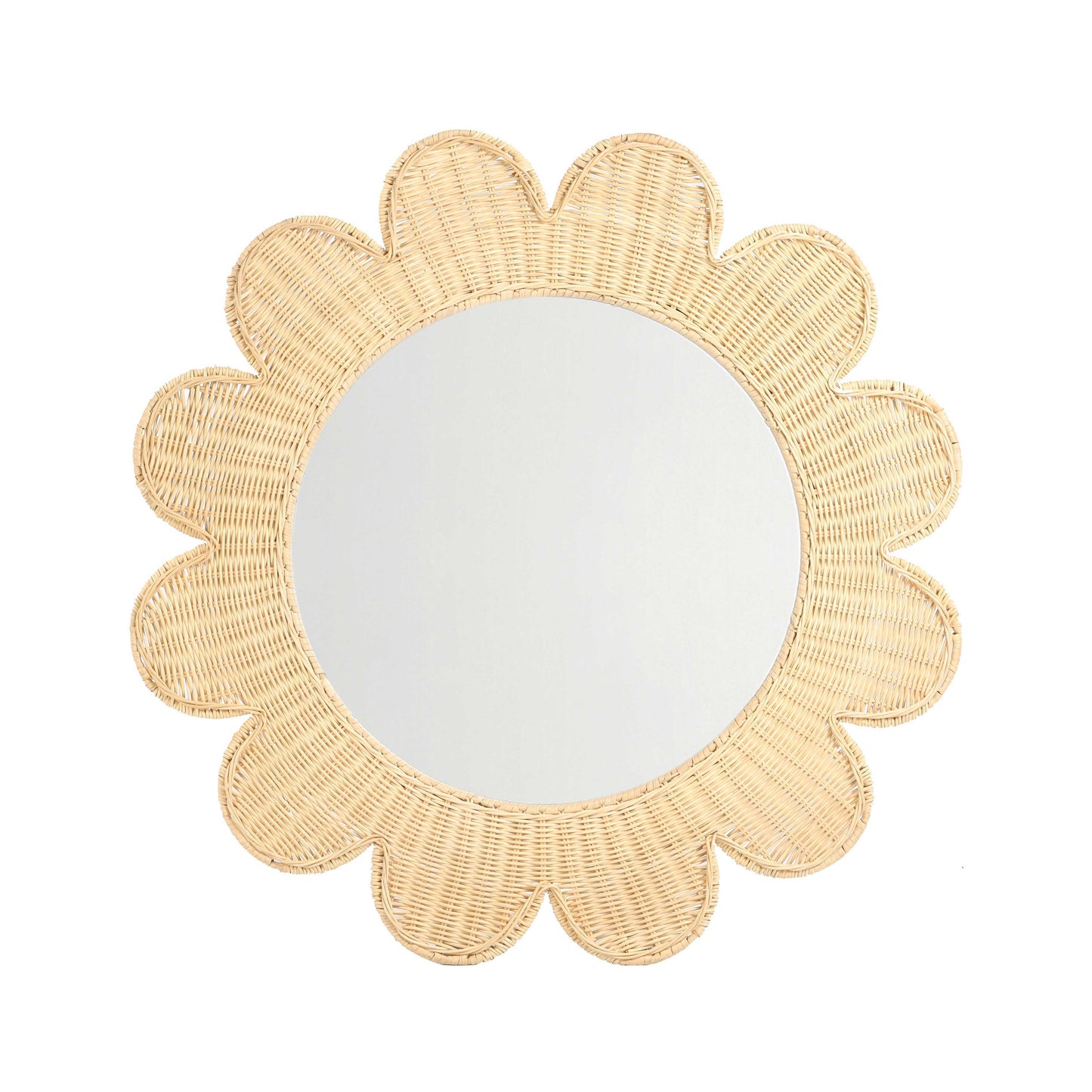 Coralie 33.4" Rattan Round Wall Mirror - Natural
