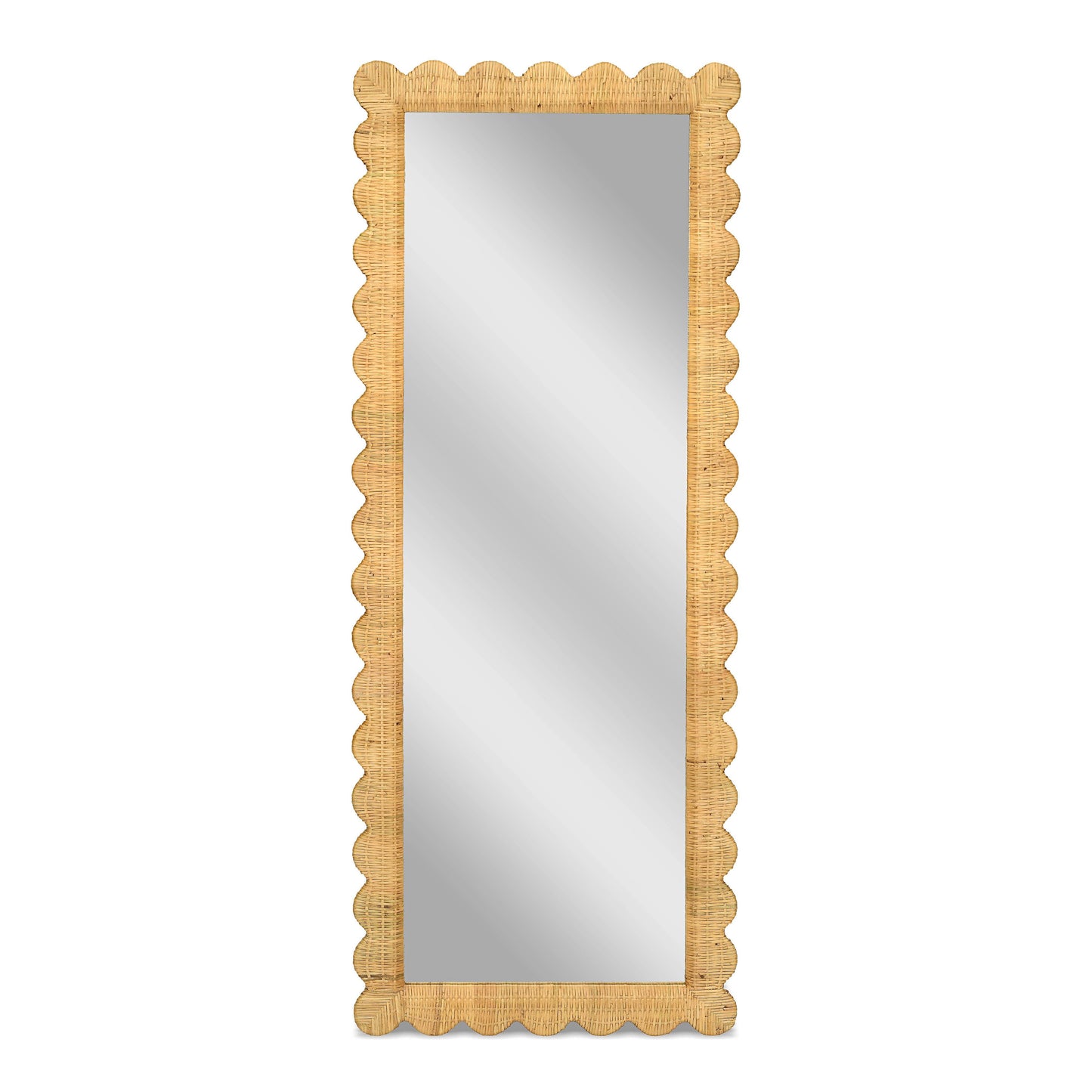 Bama 29.1"X75" Long Natural Rattan Wall Mirror - Default Variant