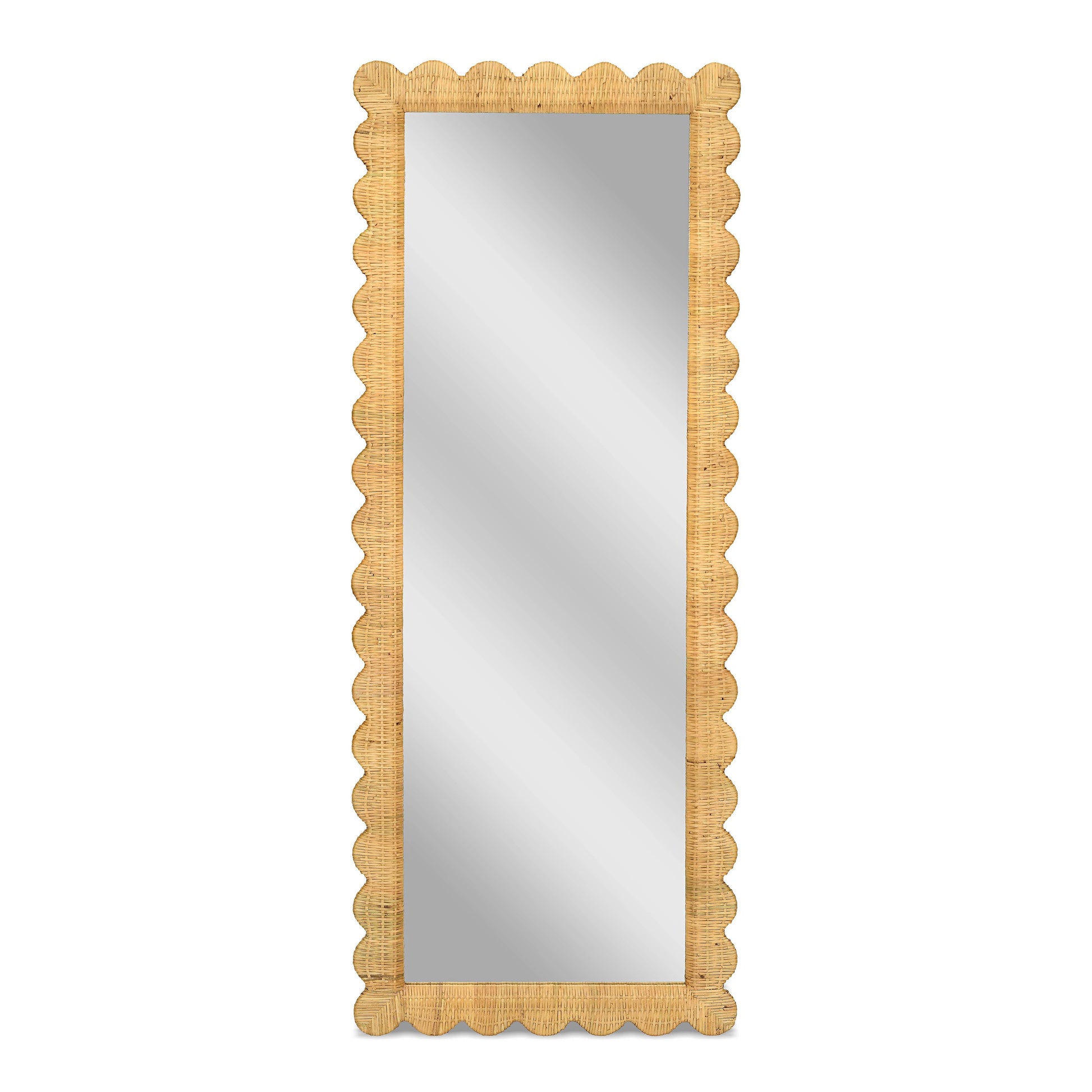 Bama 29.1"X75" Long Natural Rattan Wall Mirror - Default Variant