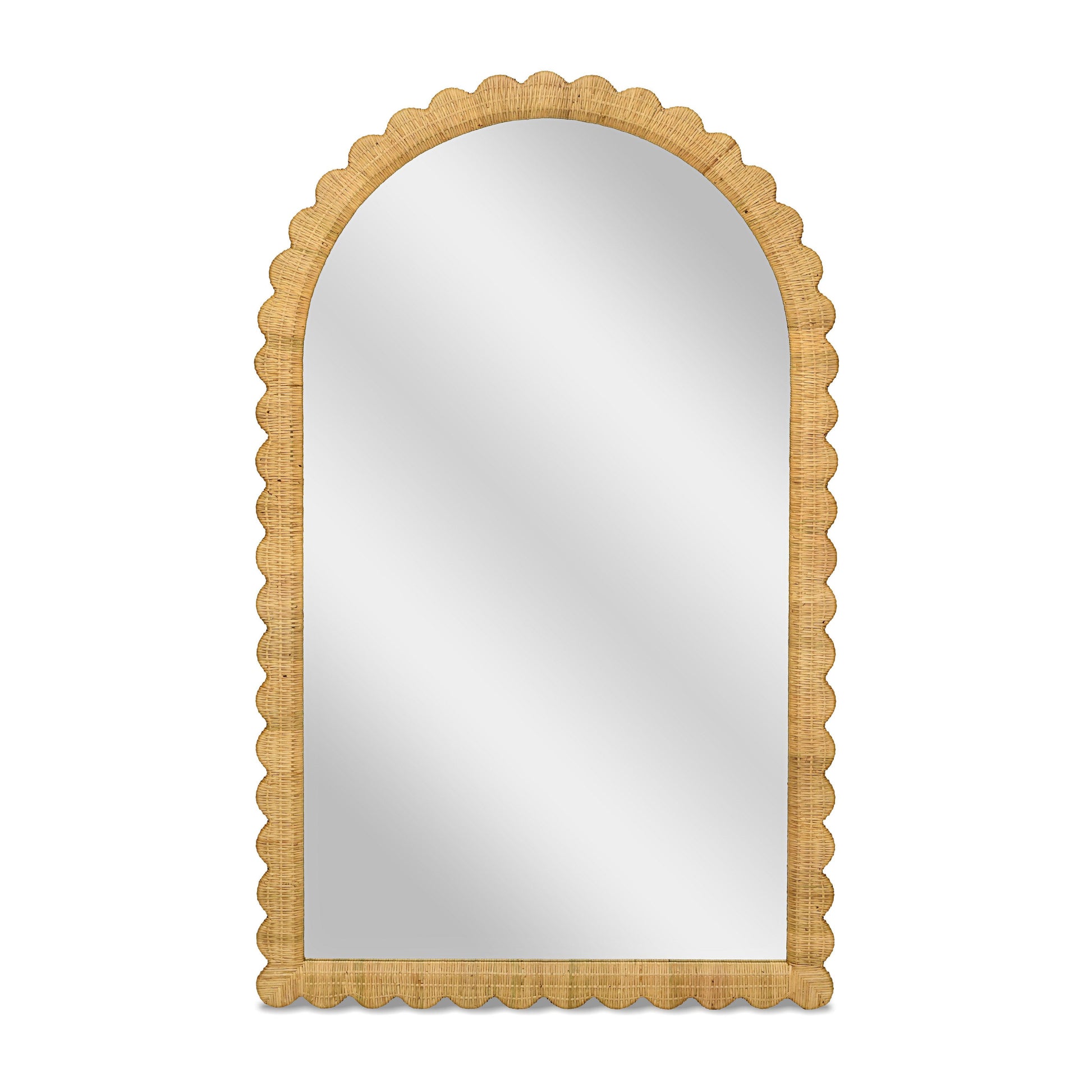 Bama 48"X79" Jumbo Natural Rattan Arched Wall Mirror - Default Variant