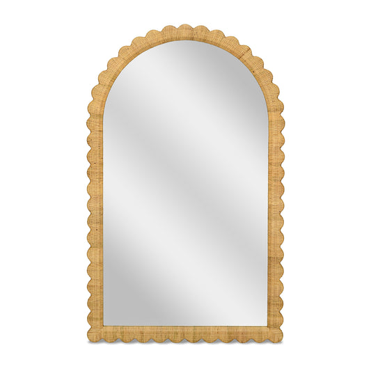 Bama 48"X79" Jumbo Natural Rattan Arched Wall Mirror - Default Variant