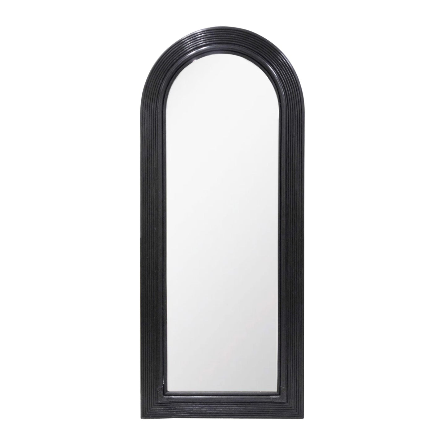 Tanya 70" Rattan Floor Mirror - Black