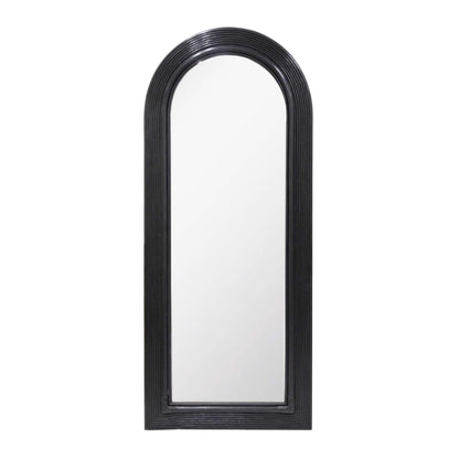 Tanya 70" Rattan Floor Mirror - Black