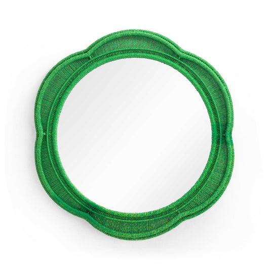 Zeva 26.6" Round Wall Mirror - Green
