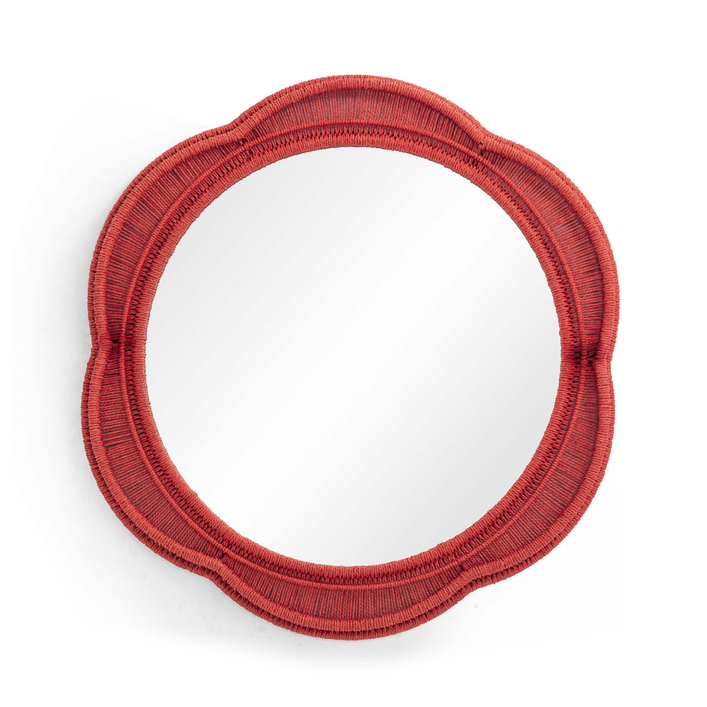 Zeva 26.6" Round Wall Mirror - Red