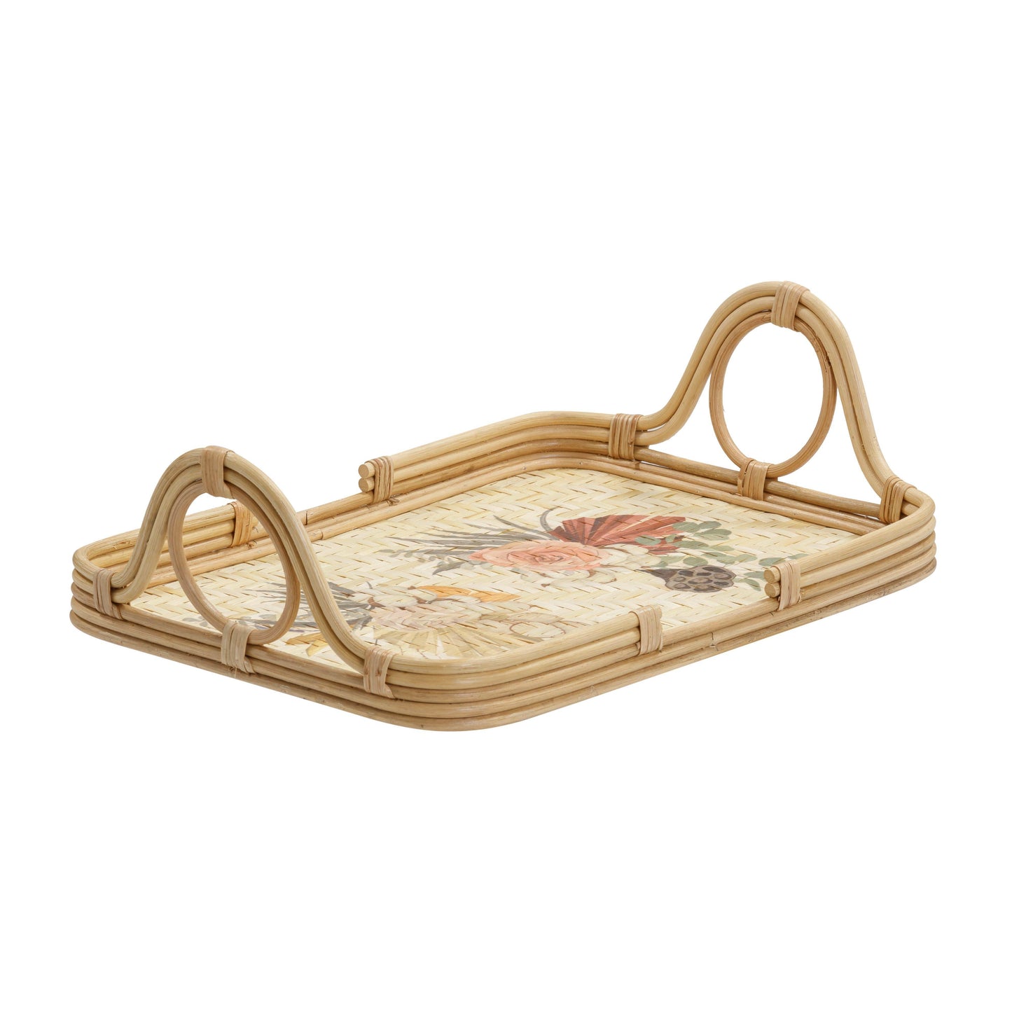 Corey Floral Bamboo Tray - Default Variant
