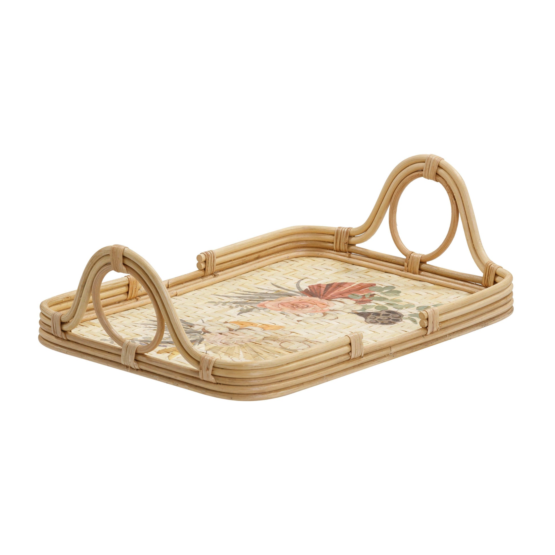 Corey Floral Bamboo Tray - Default Variant
