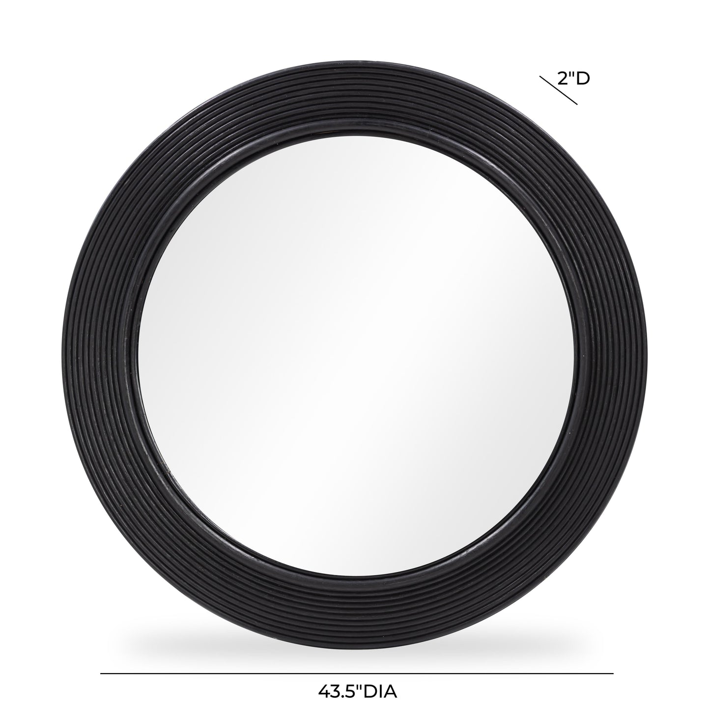 Tanya 43.5" Rattan Round Wall Mirror