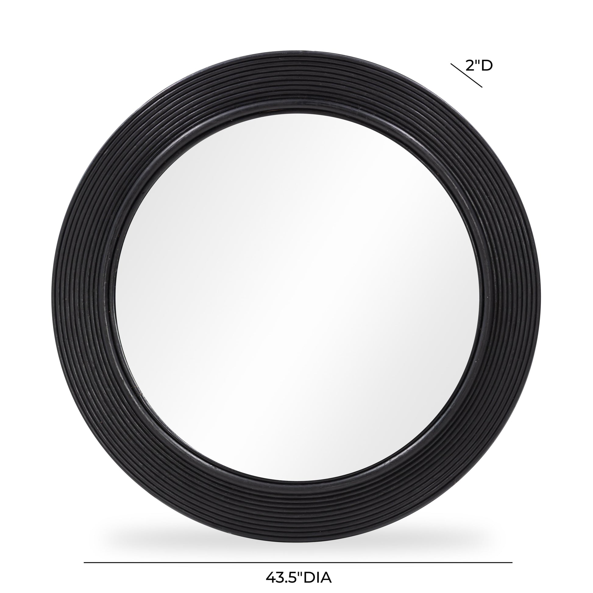 Tanya 43.5" Rattan Round Wall Mirror