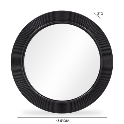 Tanya 43.5" Rattan Round Wall Mirror
