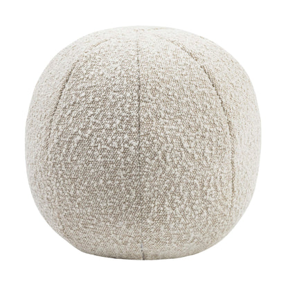 Boba Boucle Ball Throw Pillow (9"-14") - Beige / Large