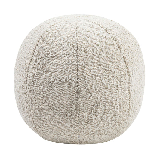 Boba Boucle Ball Throw Pillow (9"-14") - Beige / Large