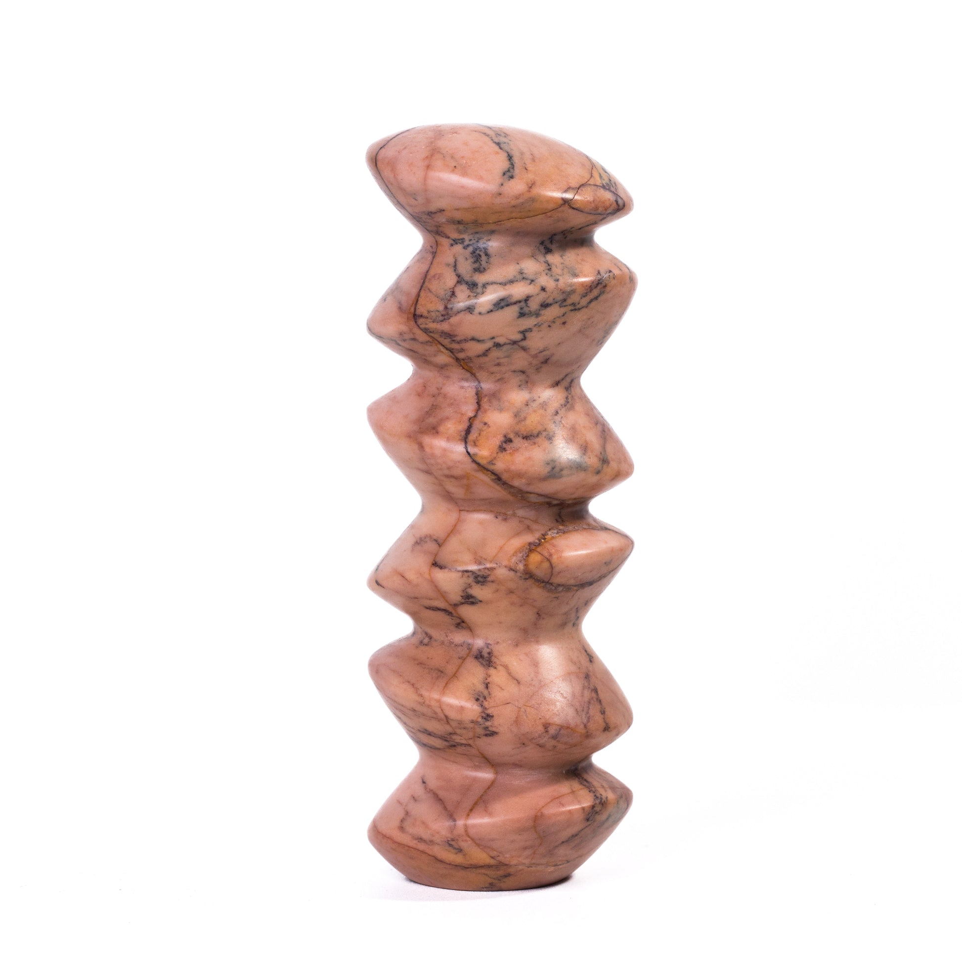 Marble Sunset Pink Cairn Tall Decorative Object - Default Variant