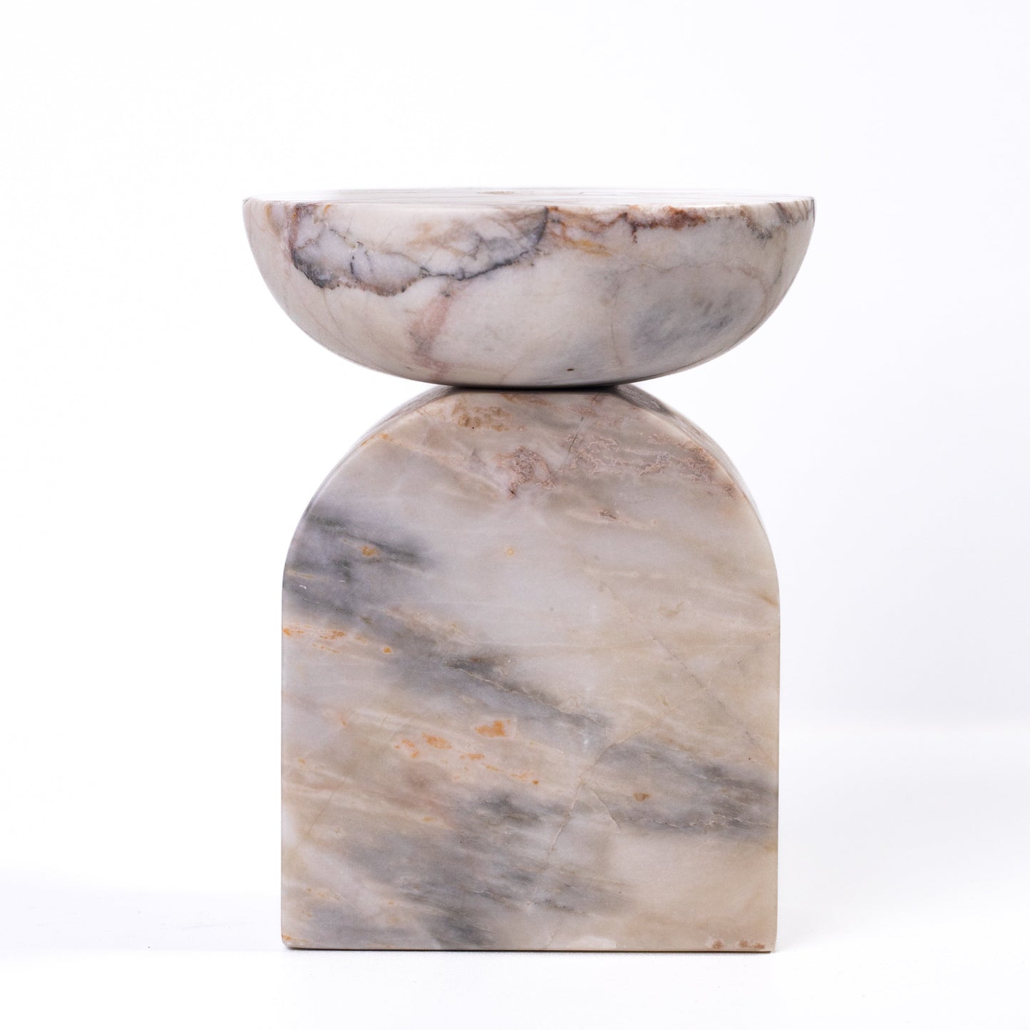 Marble White Brown Balanced Candle Holder - Default Variant
