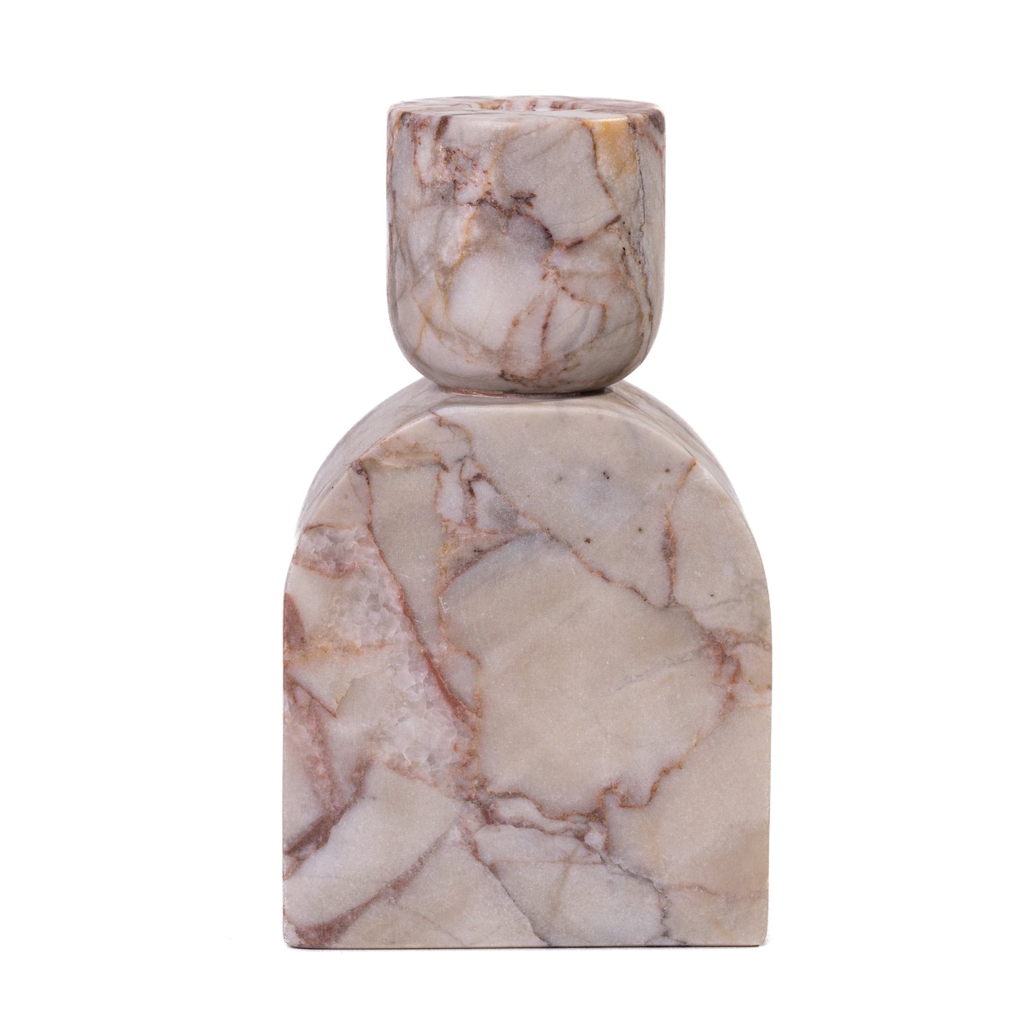 Marble White Brown Foundation Candle Holder - Default Variant