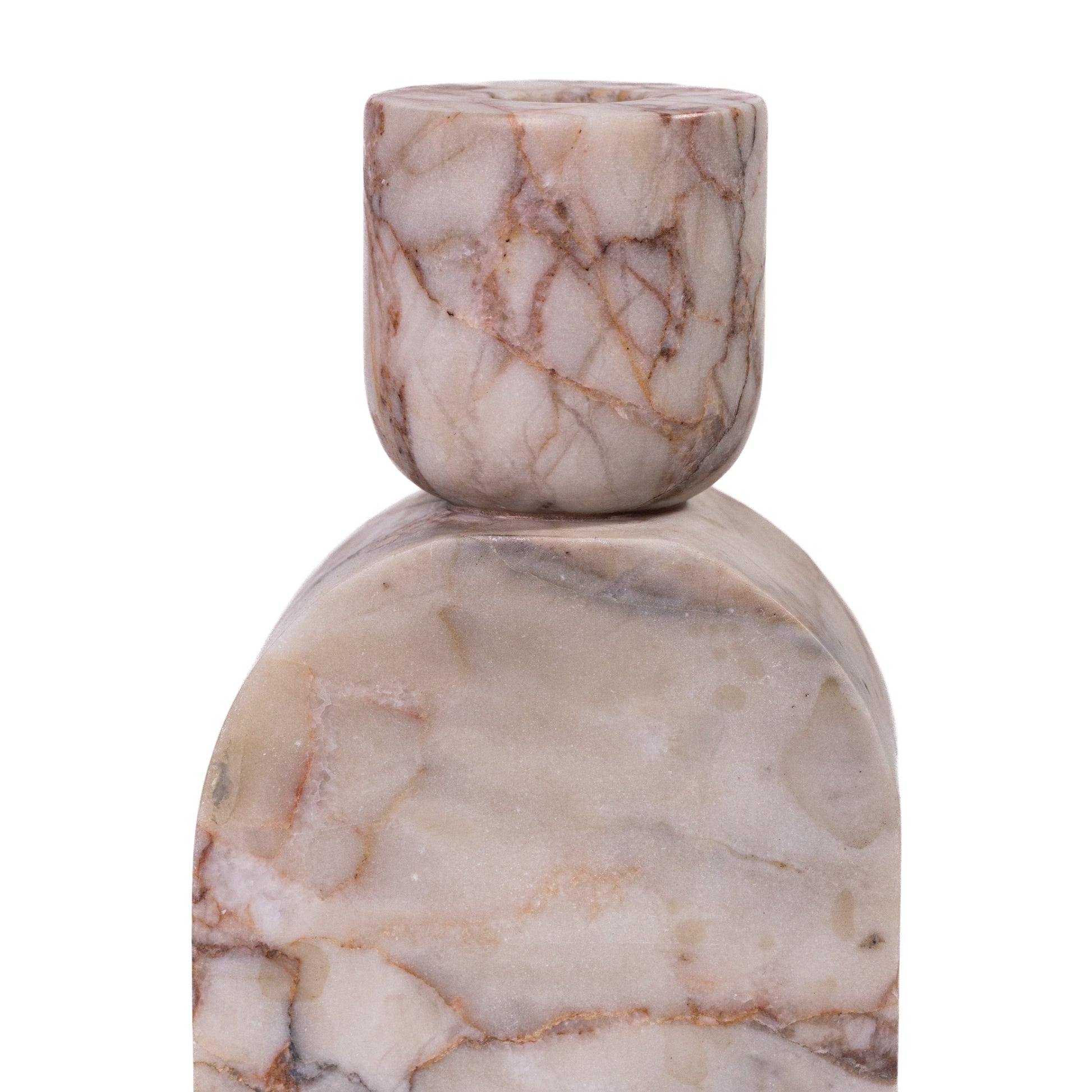 Marble White Brown Foundation Candle Holder