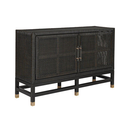 Amara 54" Woven Rattan Buffet - Charcoal